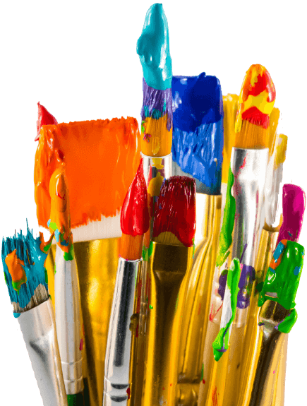 Image showing Paint Brush with Colors on them.